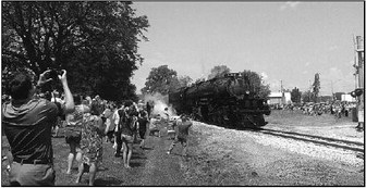 Big Boy Locomotive Crosses Rock   River On July 25