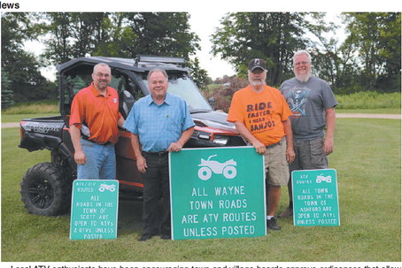 ATVs Now Allowed  On Some Area  Roads