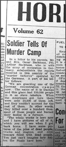 Horicon Reporter Article From 1945 To Be Included In U.S. Holocaust Memorial Museum Archives